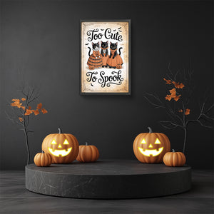 Halloween Cats 30*45CM(Canvas) Full Round Drill Diamond Painting