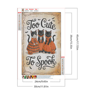 Halloween Cats 30*45CM(Canvas) Full Round Drill Diamond Painting