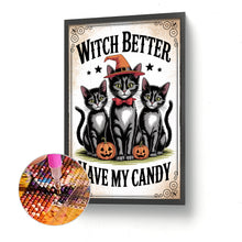 Load image into Gallery viewer, Halloween Cats 30*45CM(Canvas) Full Round Drill Diamond Painting
