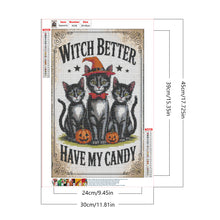 Load image into Gallery viewer, Halloween Cats 30*45CM(Canvas) Full Round Drill Diamond Painting
