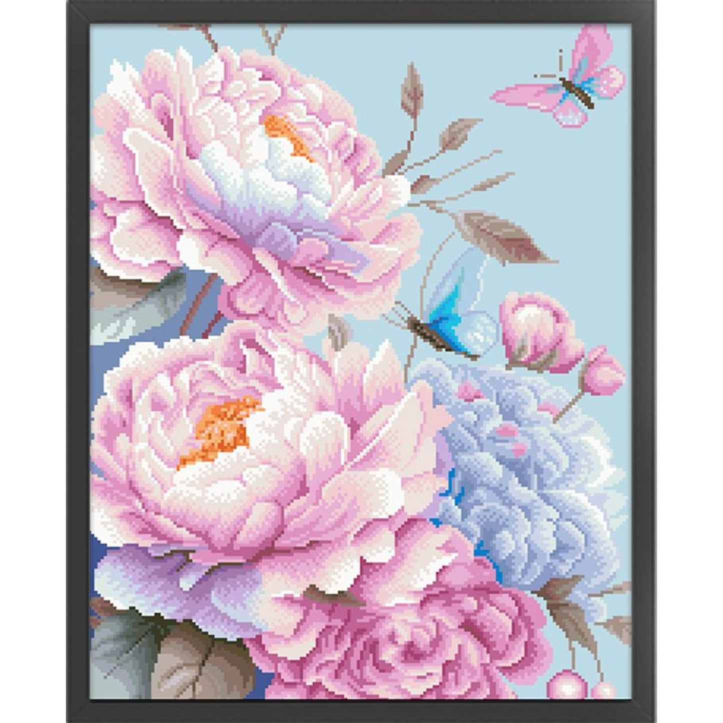 Healing Peony - Full 11CT Stamped Cross Stitch 50x60CM - Mona Lisa(45Colors)