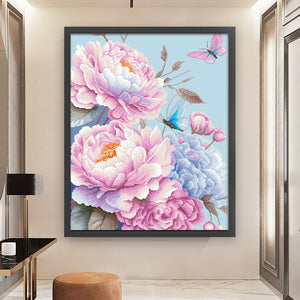 Healing Peonies - 50*60CM 11CT Stamped Cross Stitch(Mona Lisa Brand)
