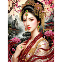 Load image into Gallery viewer, Chinese Style Girl 30*40CM(Canvas) Partial Special Shaped Drill Diamond Painting
