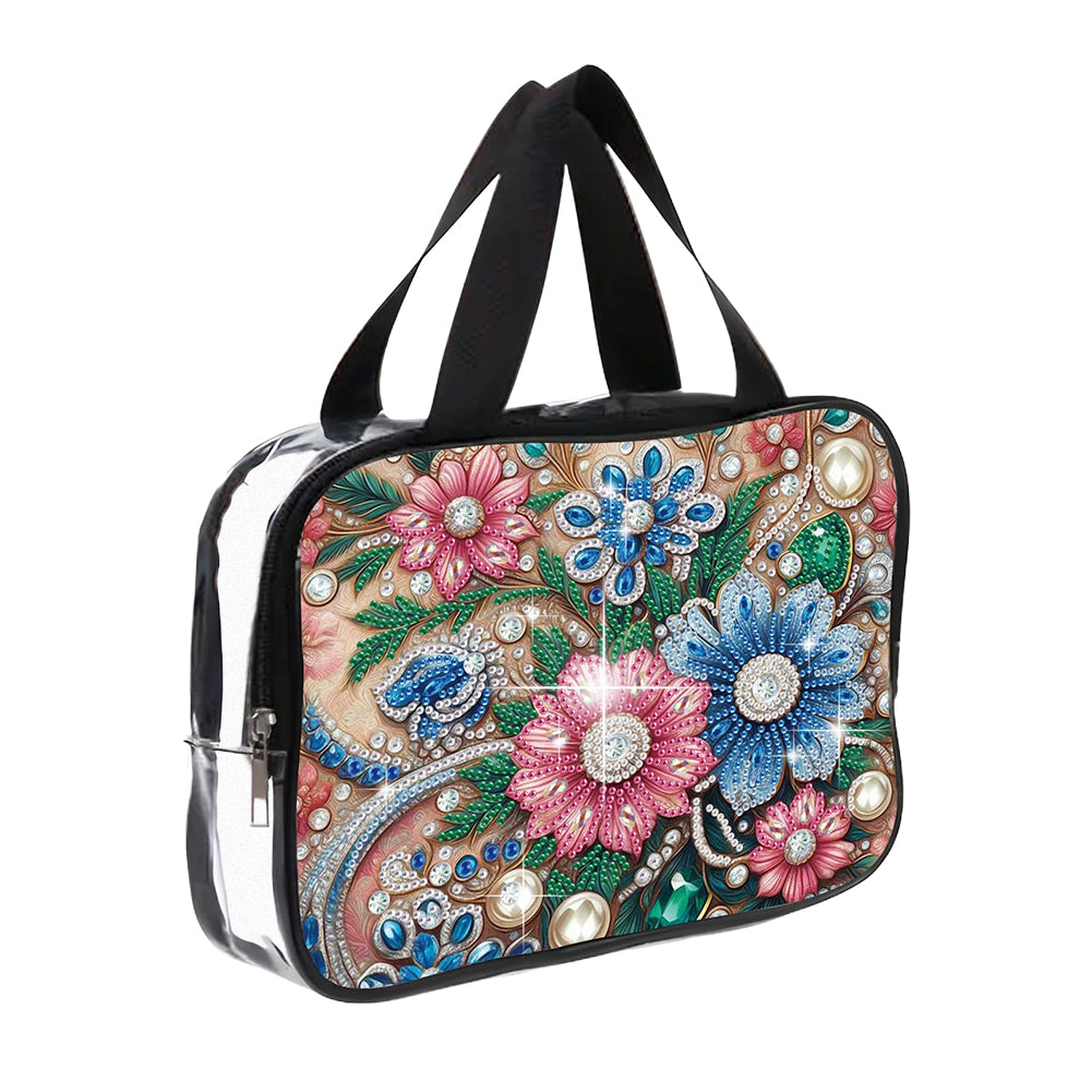 DIY Diamond Art Rhinestone Makeup Bag Crystal Transparent PVC Storage Pack Gift