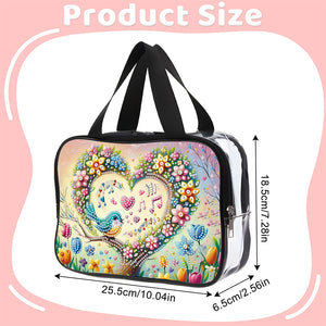 DIY Diamond Art Rhinestone Makeup Bag Crystal Transparent PVC Storage Pack Gift