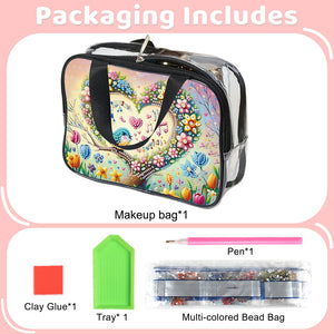 DIY Diamond Art Rhinestone Makeup Bag Crystal Transparent PVC Storage Pack Gift