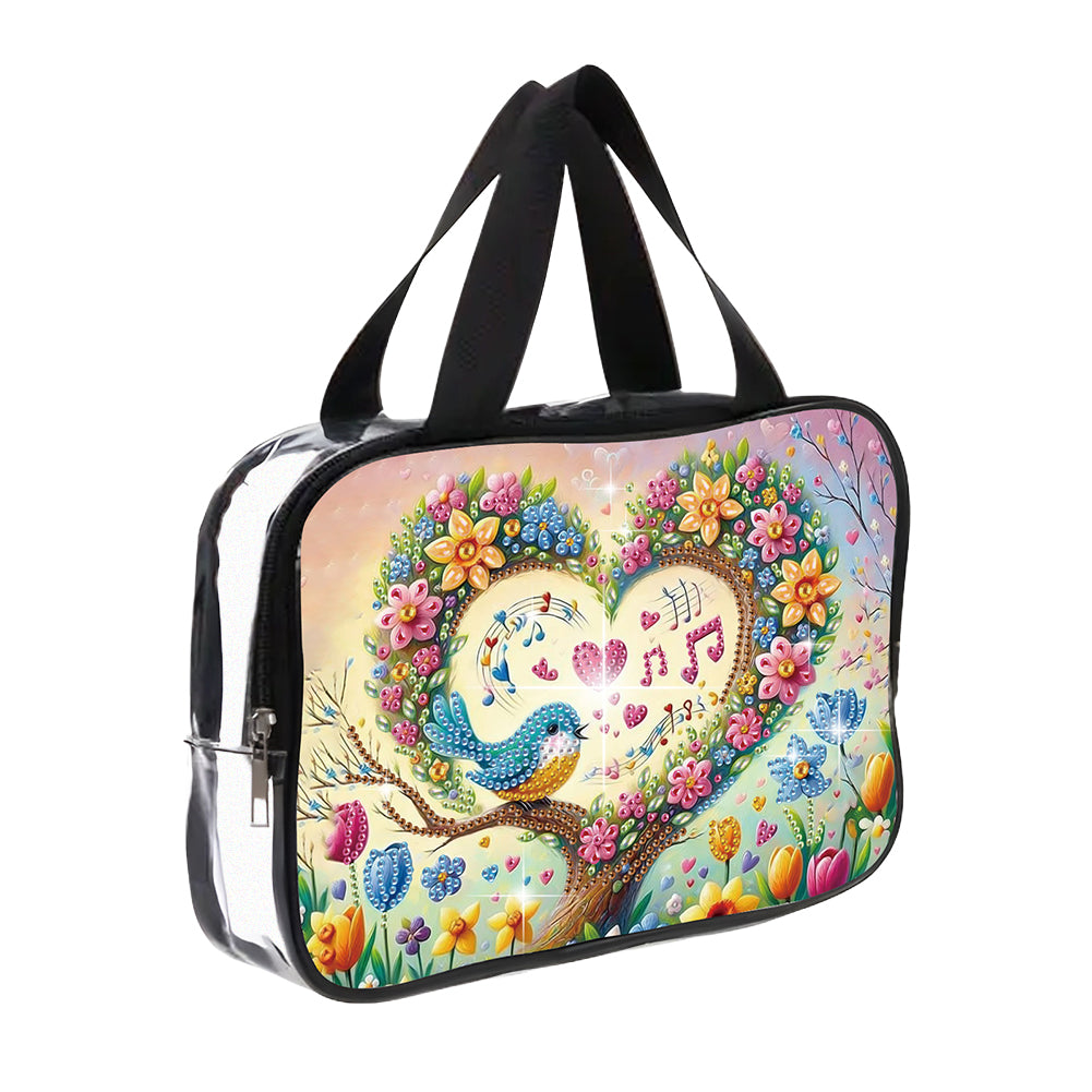 DIY Diamond Art Rhinestone Makeup Bag Crystal Transparent PVC Storage Pack Gift