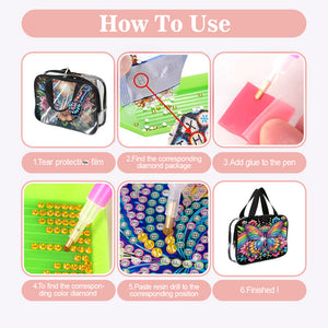 DIY Diamond Art Rhinestone Makeup Bag Crystal Transparent PVC Storage Pack Gift