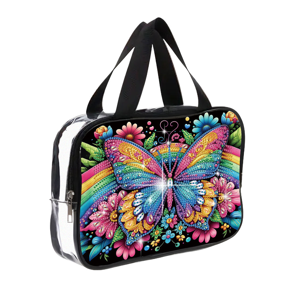 DIY Diamond Art Rhinestone Makeup Bag Crystal Transparent PVC Storage Pack Gift