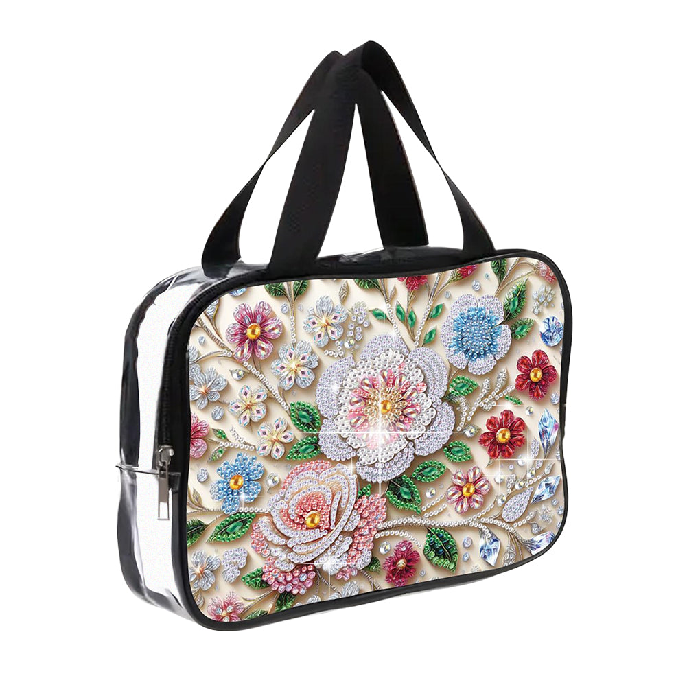 DIY Diamond Art Rhinestone Makeup Bag Crystal Transparent PVC Storage Pack Gift