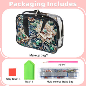 DIY Diamond Art Rhinestone Makeup Bag Crystal Transparent PVC Storage Pack Gift
