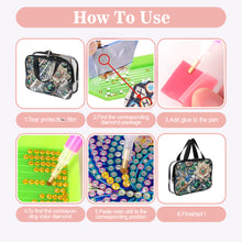 Load image into Gallery viewer, DIY Diamond Art Rhinestone Makeup Bag Crystal Transparent PVC Storage Pack Gift
