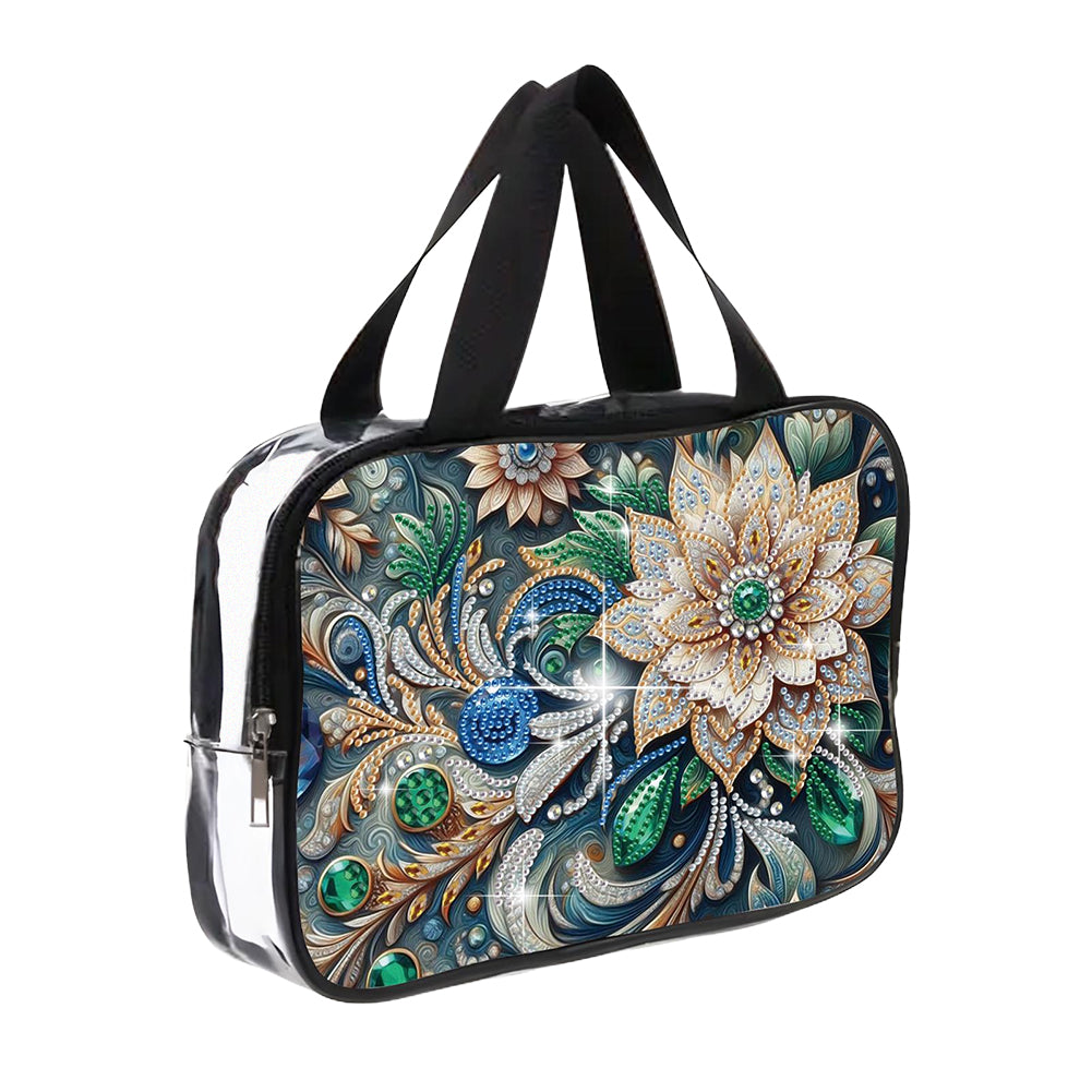 DIY Diamond Art Rhinestone Makeup Bag Crystal Transparent PVC Storage Pack Gift