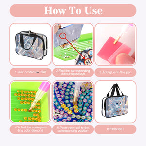 DIY Diamond Art Rhinestone Makeup Bag Crystal Transparent PVC Storage Pack Gift