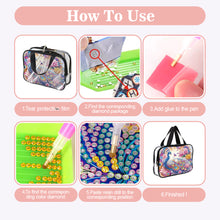Load image into Gallery viewer, DIY Diamond Art Rhinestone Makeup Bag Crystal Transparent PVC Storage Pack Gift
