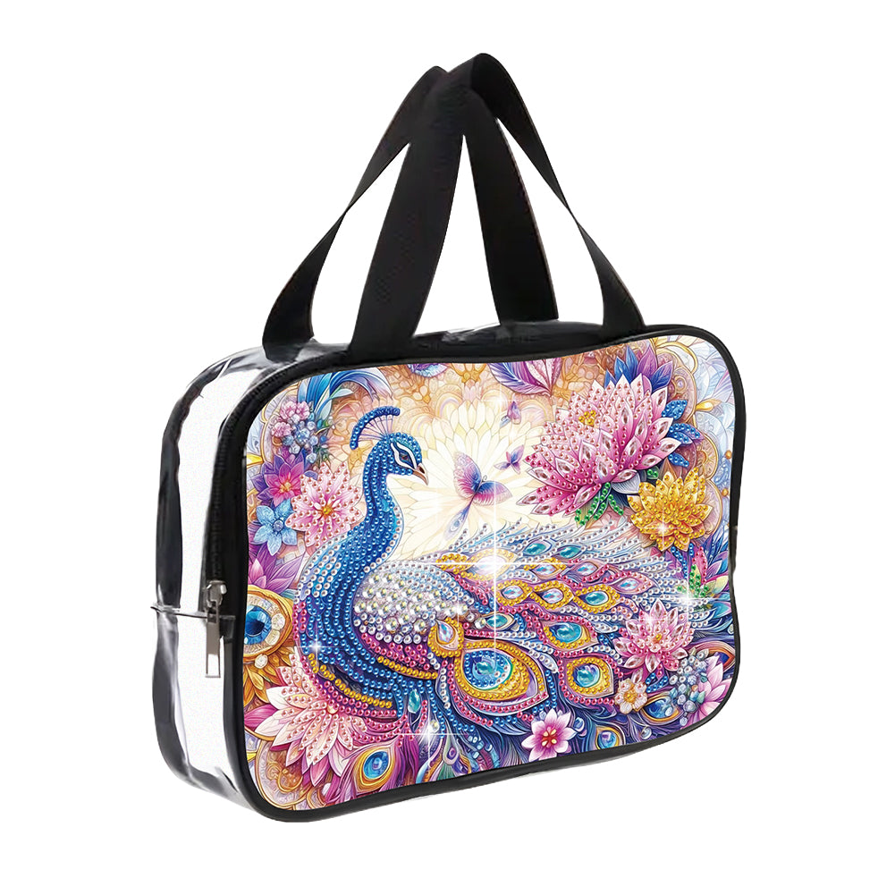 DIY Diamond Art Rhinestone Makeup Bag Crystal Transparent PVC Storage Pack Gift