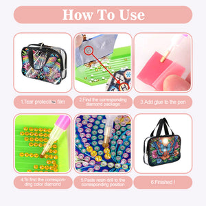 DIY Diamond Art Rhinestone Makeup Bag Crystal Transparent PVC Storage Pack Gift