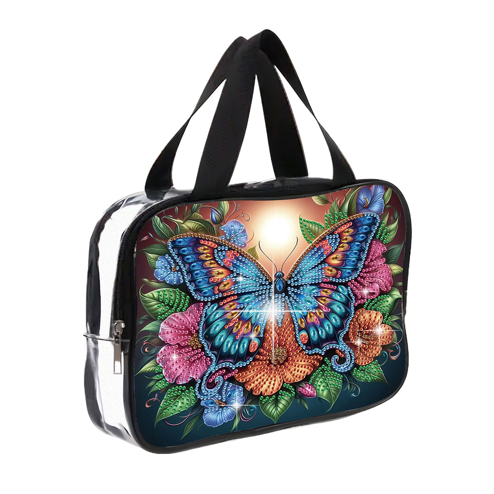 DIY Diamond Art Rhinestone Makeup Bag Crystal Transparent PVC Storage Pack Gift