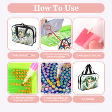Load image into Gallery viewer, DIY Diamond Art Rhinestone Makeup Bag Crystal Transparent PVC Storage Pack Gift

