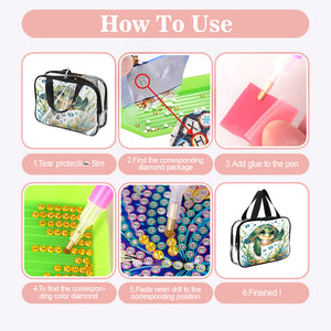 DIY Diamond Art Rhinestone Makeup Bag Crystal Transparent PVC Storage Pack Gift