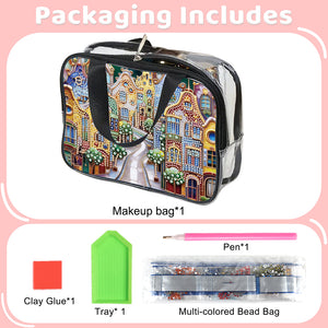 DIY Diamond Art Rhinestone Makeup Bag Crystal Transparent PVC Storage Pack Gift