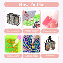 Load image into Gallery viewer, DIY Diamond Art Rhinestone Makeup Bag Crystal Transparent PVC Storage Pack Gift

