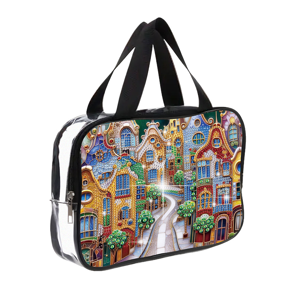 DIY Diamond Art Rhinestone Makeup Bag Crystal Transparent PVC Storage Pack Gift