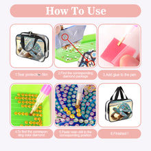 Load image into Gallery viewer, DIY Diamond Art Rhinestone Makeup Bag Crystal Transparent PVC Storage Pack Gift
