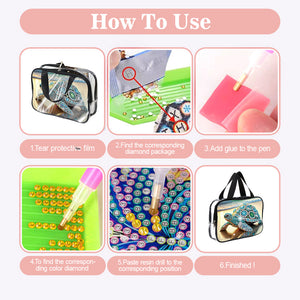 DIY Diamond Art Rhinestone Makeup Bag Crystal Transparent PVC Storage Pack Gift