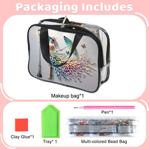 DIY Diamond Art Rhinestone Makeup Bag Crystal Transparent PVC Storage Pack Gift