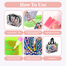 Load image into Gallery viewer, DIY Diamond Art Rhinestone Makeup Bag Crystal Transparent PVC Storage Pack Gift
