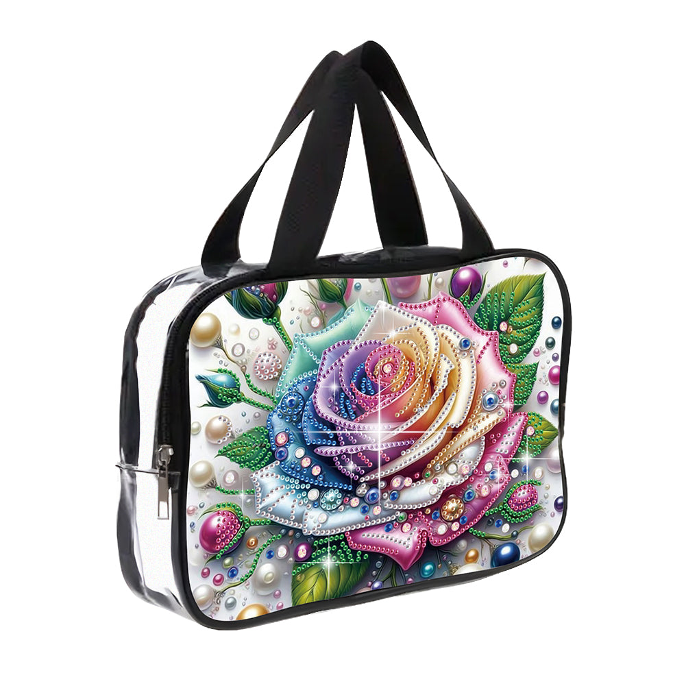 DIY Diamond Art Rhinestone Makeup Bag Crystal Transparent PVC Storage Pack Gift