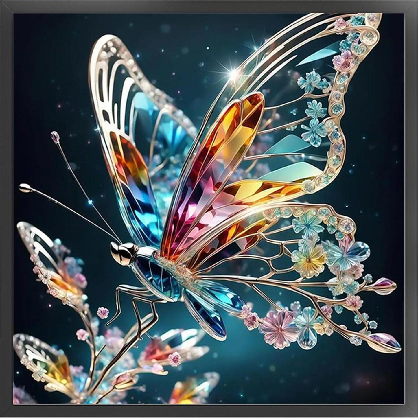 Butterfly - Full 11CT Stamped Cross Stitch 40x40CM - Huacan