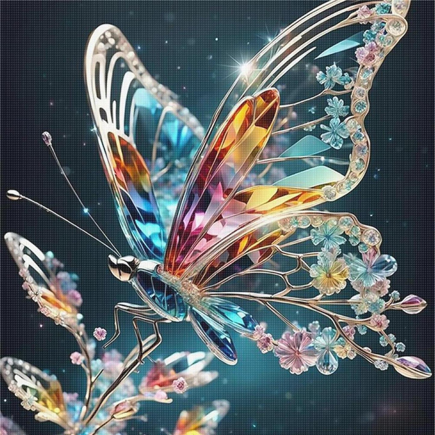 Butterfly - Full 11CT Stamped Cross Stitch 40x40CM - Huacan