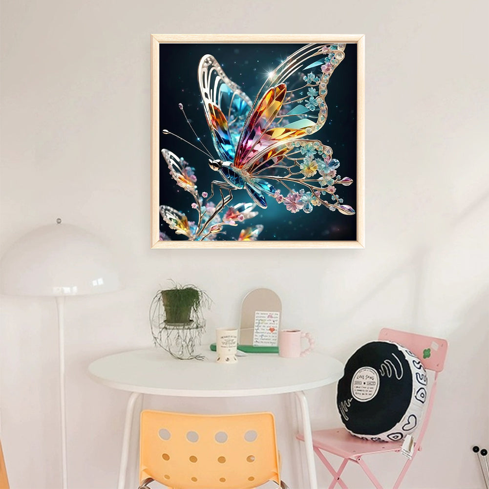 Butterfly - Full 11CT Stamped Cross Stitch 40x40CM - Huacan