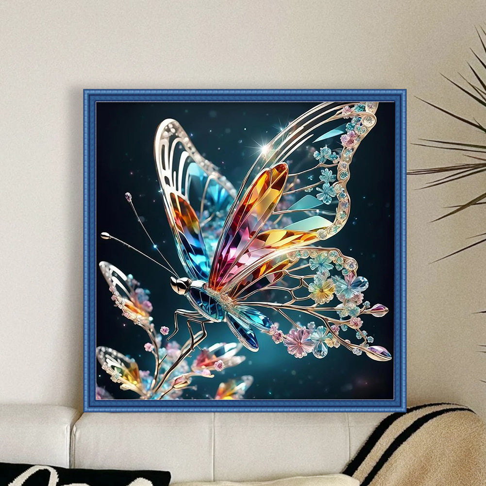 Butterfly - Full 11CT Stamped Cross Stitch 40x40CM - Huacan