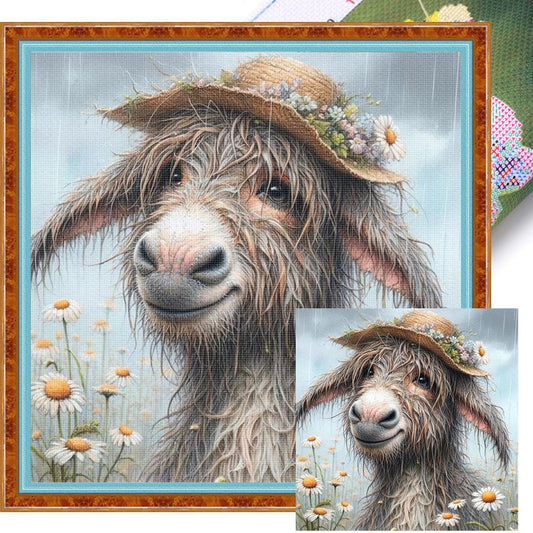 Donkey - Full 11CT Stamped Cross Stitch 40x40CM - Huacan