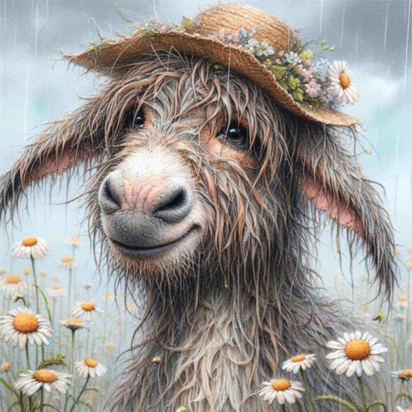 Donkey - Full 11CT Stamped Cross Stitch 40x40CM - Huacan