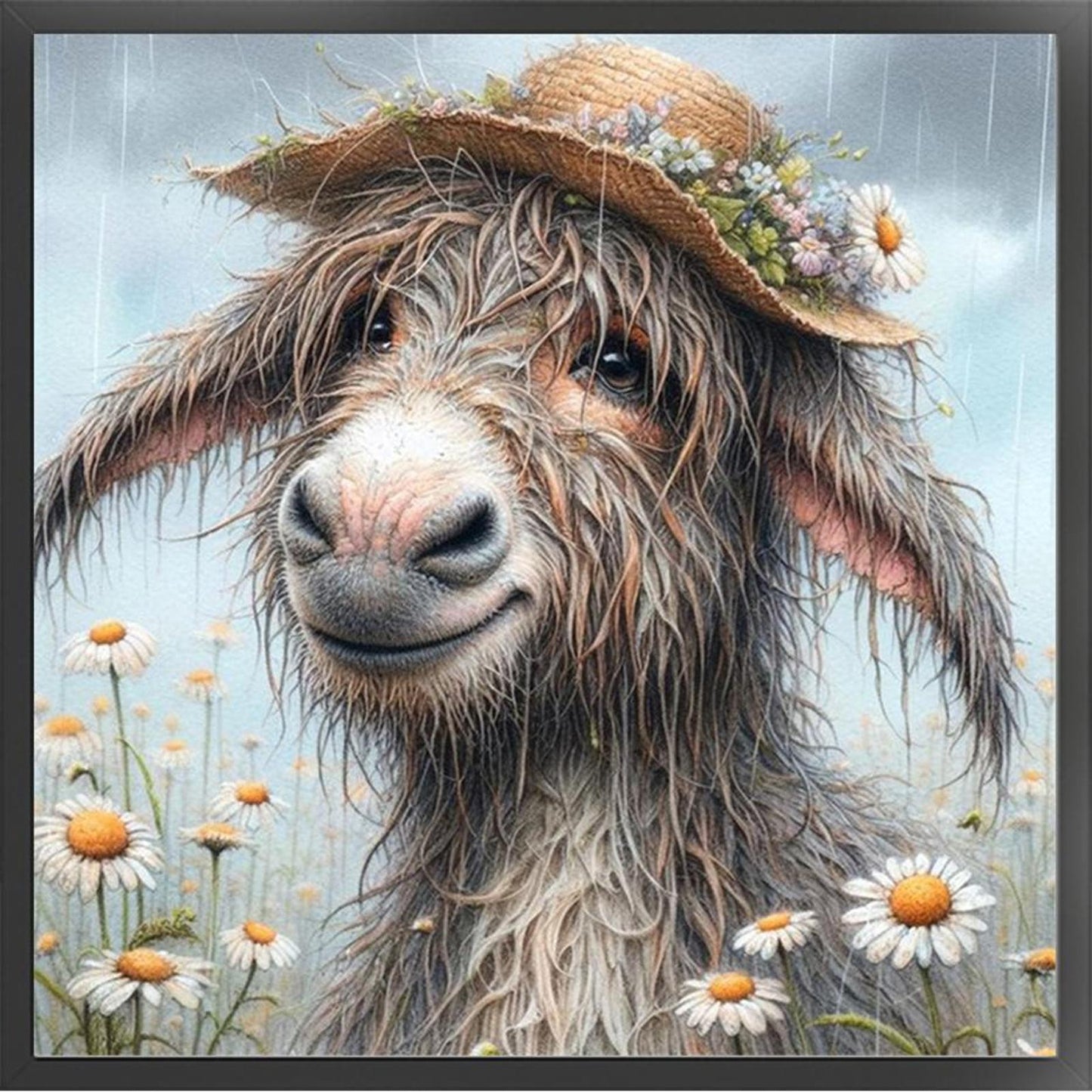 Donkey - Full 11CT Stamped Cross Stitch 40x40CM - Huacan