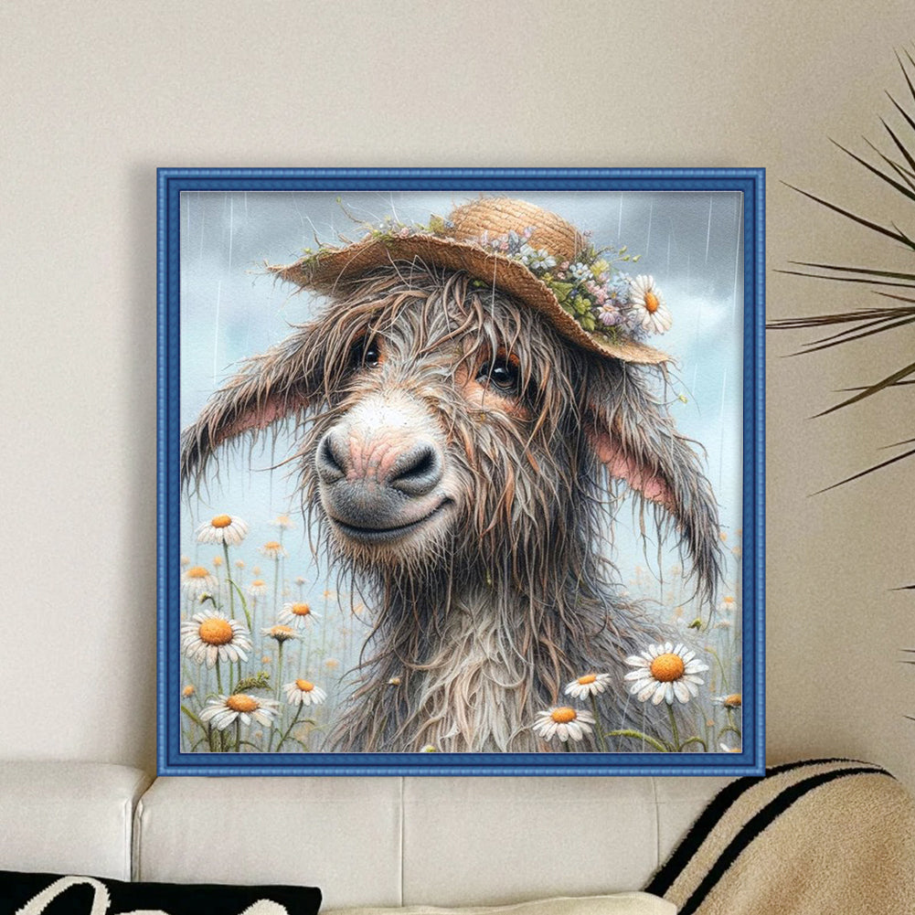 Donkey - Full 11CT Stamped Cross Stitch 40x40CM - Huacan