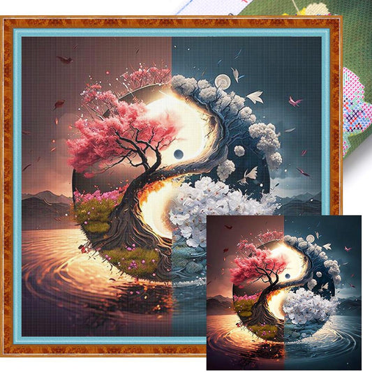 Tai Chi Tree Of Life - Full 11CT Stamped Cross Stitch 40x40CM - Huacan
