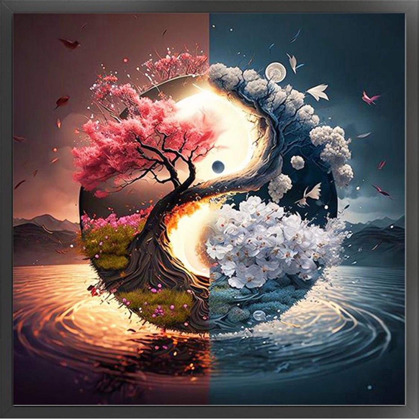 Tai Chi Tree Of Life - Full 11CT Stamped Cross Stitch 40x40CM - Huacan