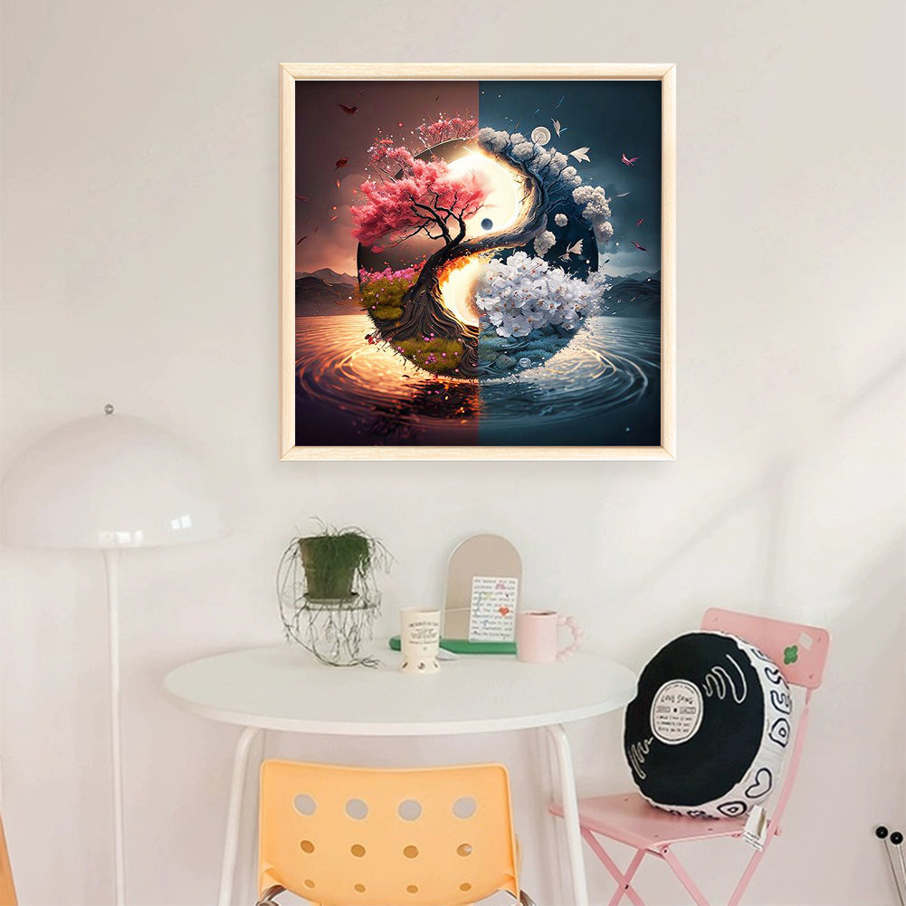 Tai Chi Tree Of Life - Full 11CT Stamped Cross Stitch 40x40CM - Huacan