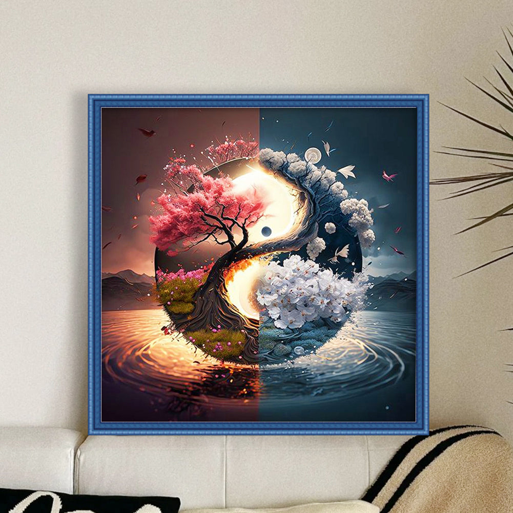 Tai Chi Tree Of Life - Full 11CT Stamped Cross Stitch 40x40CM - Huacan