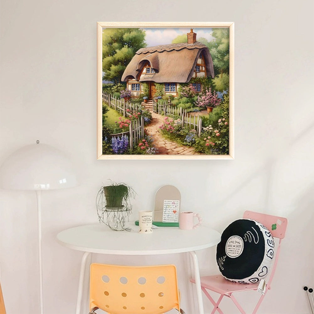 Forest Cabin - Full 11CT Stamped Cross Stitch 40x40CM - Huacan
