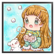 Load image into Gallery viewer, Cartoon Girl - 40*40CM 18CT Stamped Cross Stitch
