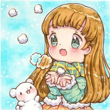 Load image into Gallery viewer, Cartoon Girl - 40*40CM 18CT Stamped Cross Stitch
