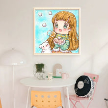 Load image into Gallery viewer, Cartoon Girl - 40*40CM 18CT Stamped Cross Stitch
