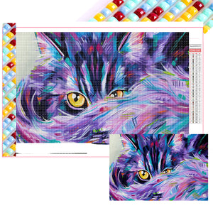 Cat 60*40CM(Picture) Full Square Drill Diamond Painting