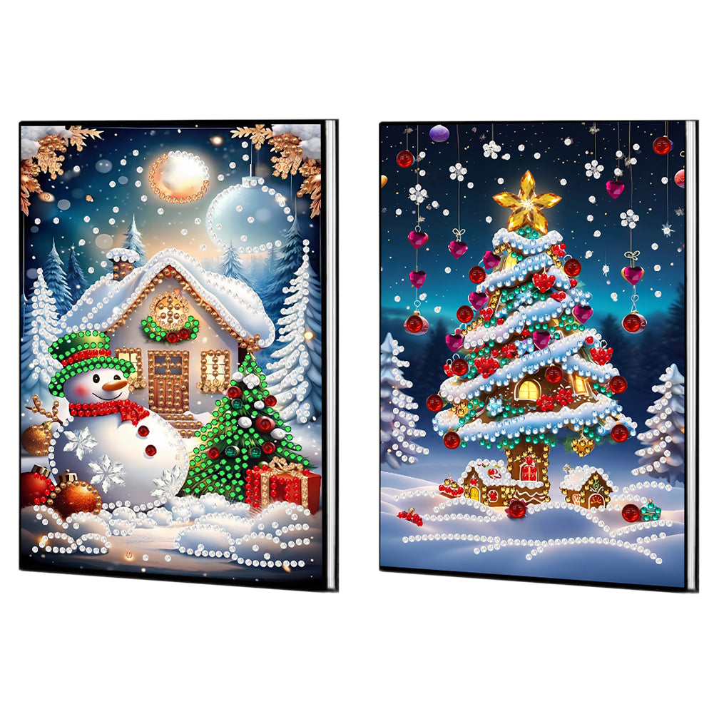2pcs 50-Page A5 Size Diamond Painting Notebook for Adults Holiday Birthday Gift
